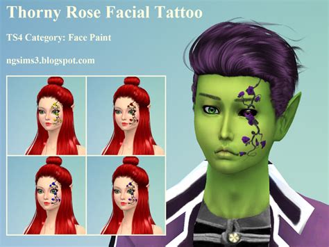 Thorny Rose Tattoo At Ng Sims3 Sims 4 Updates