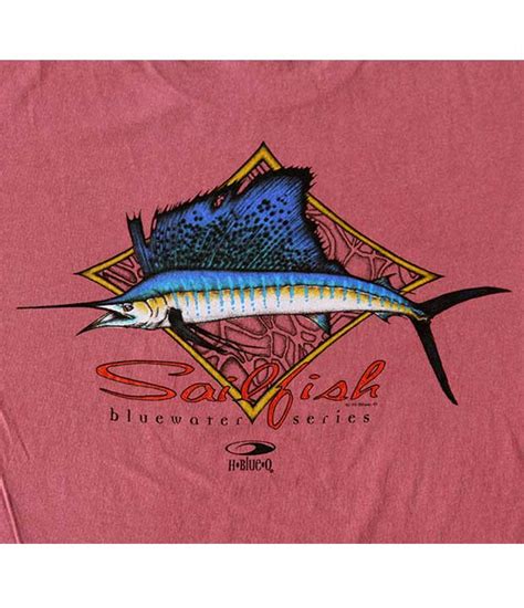 Red Garment Dyed Sailfish T Shirt H Blue O • Saltwater Fishing T Shirts