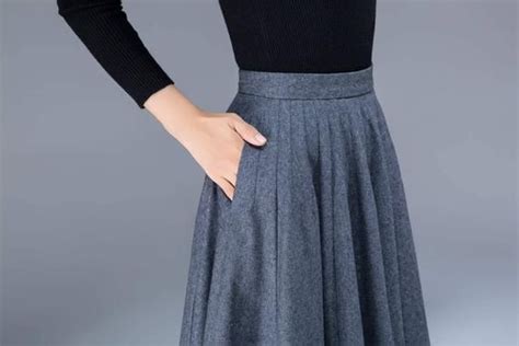 Wool Skirt Long Vintage Maxi Skirt For Women Winter Skirt 1950s