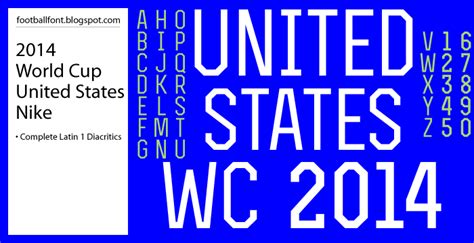 Football Fonts Fifa World Cup 2014 United States Jersey Font