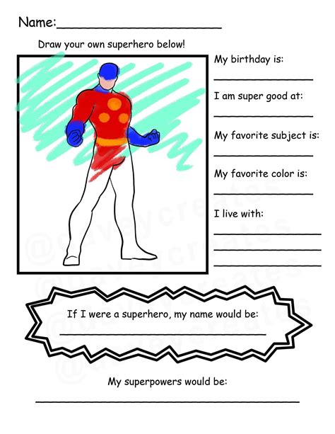 Create Your Own Superhero Worksheet Unity Wiring