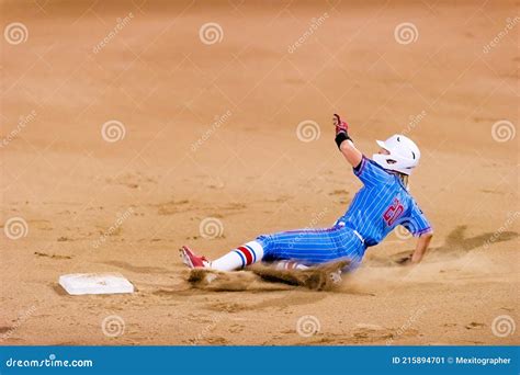 Baseball Player Sliding Editorial Photo Image Of College 215894701