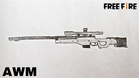 How To Draw Awm Free Fire Gun Draw Awm Gun From Free Fire 🔥 Tutorial