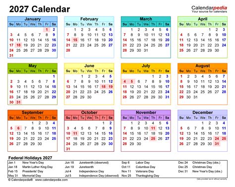 2027 Calendar Free Printable Pdf Templates Calendarpedia