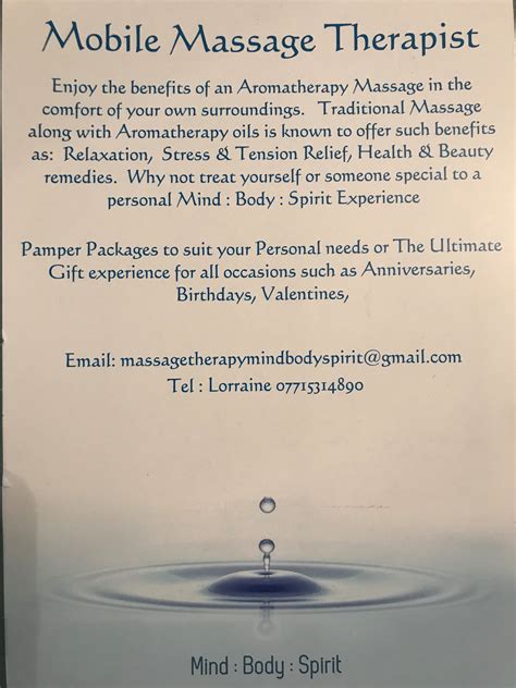 Mindbodyspirit Holistic Aromatherapy Massage