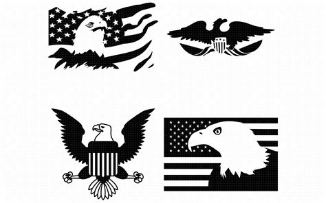 American Eagle With Flag Svg Clipart By Crafteroks Thehungryjpeg