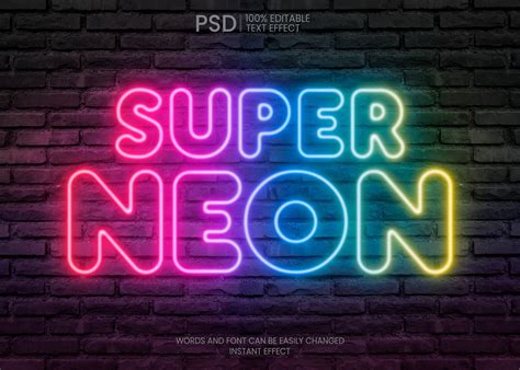 Artstation 3d Super Neon Psd Fully Editable Text Effect Layer Style
