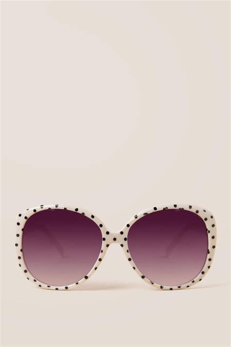 Connie Polka Dot Sunglasses White Front Sunglasses Glasses Accessories Sunglasses Women