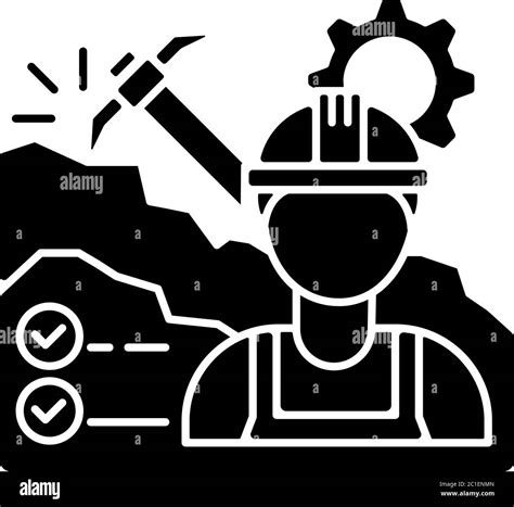 Mining Engineer Black Glyph Icon Stock Vector Image And Art Alamy