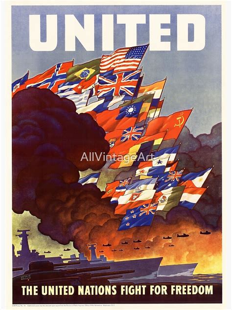 Vintage Patriotic World War 2 Us Allies Poster Photographic Print For