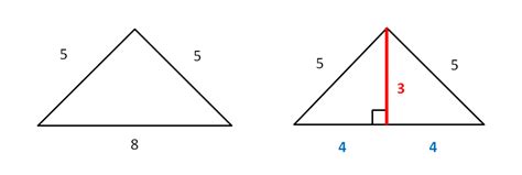 The third altitude of a triangle may be calculated from the formula: Isosceles Triangle Area