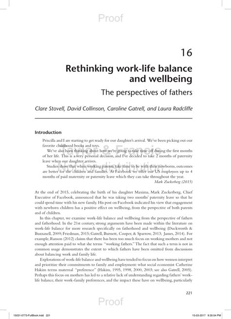 Pdf Rethinking Work Life Balance And Wellbeing