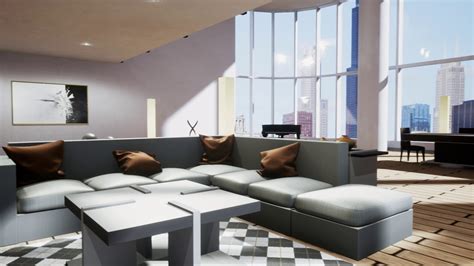 Artstation Penthouse Livingroom Real Time Environment
