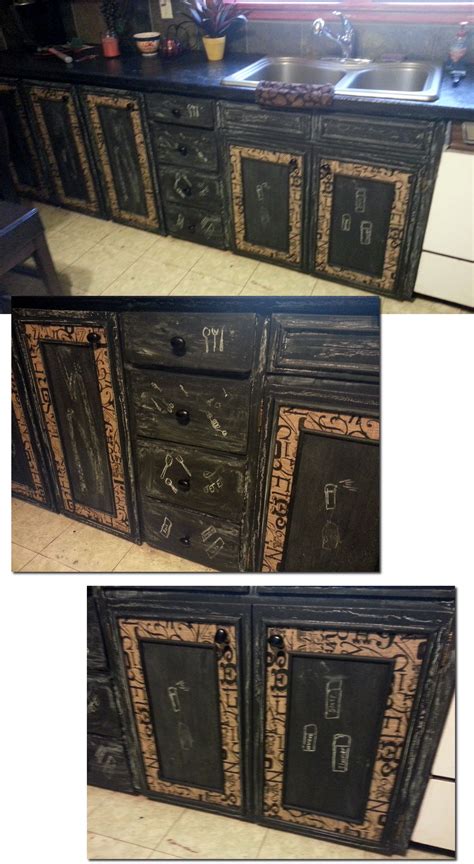 Bamboo cabinet doors and drawer fronts. Chalkboard Cabinet Door and Drawer Fronts with Decorative ...