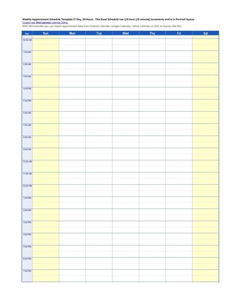 Day Appointment Schedule Template Example Calendar Printable