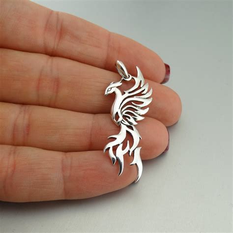 Sterling Silver Phoenix Charm 925 Sterling Silver Detailed Etsy