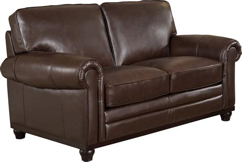 979 99 Brockett Brown Leather Loveseat Classic Traditional