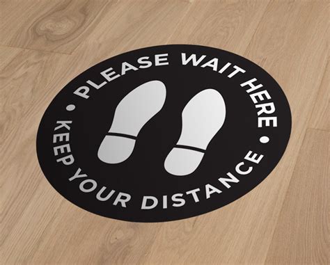 Social Distancing Floor Stickers Anti Slip Health And Safty Graphics