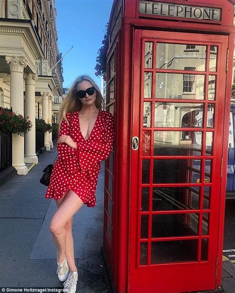 Simone Holtznagel Turns Heads In A Plunging Red Frock Daily Mail Online