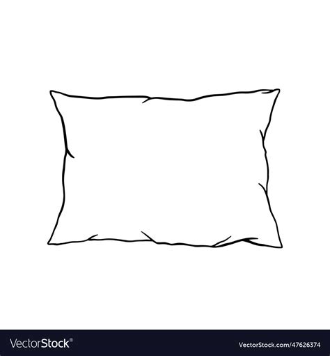 Pillow Outline Icon Doodle Sketch Isolated Vector Image