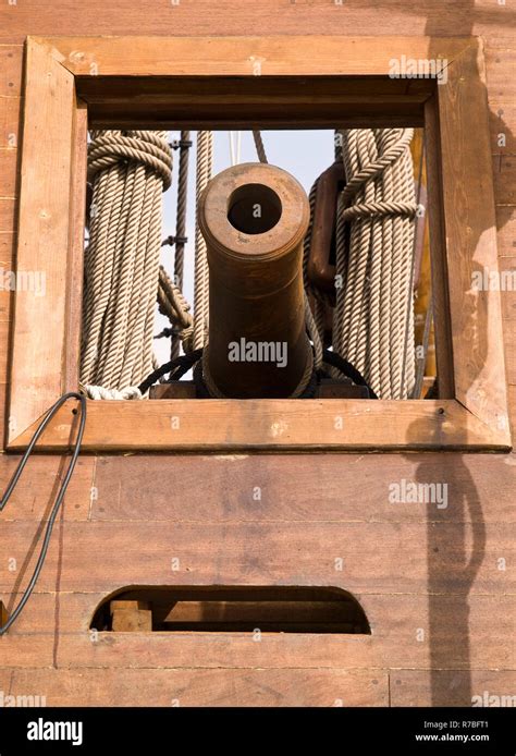 17th Century Galleon Cannons Stock Photo Alamy