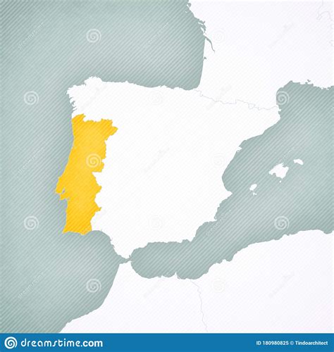 Map Of Iberian Peninsula Portugal Stock Illustration Illustration