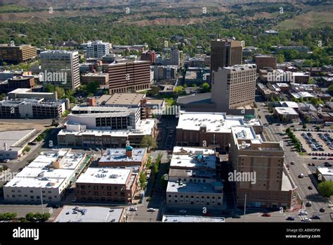 Aerial View Of Downtown Boise Idaho Stock Photo Alamy