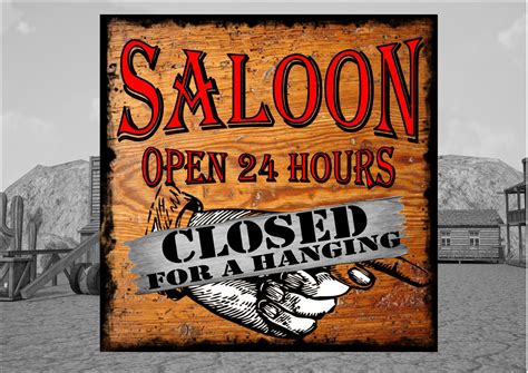 Saloon Bar Cowboy Sign Wall Plaque The Rooshty Beach
