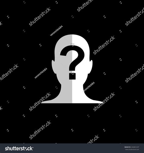 Male Profile Silhouette Question Mark Vector Stock Vector Royalty Free