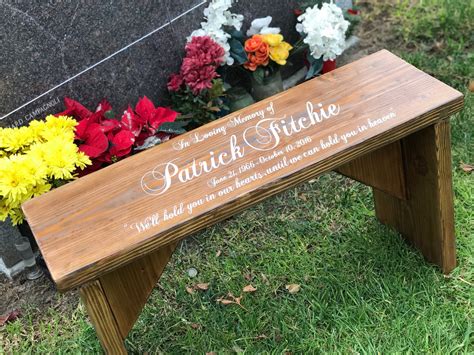 Yet, when seeking to find the perfect words to write on a plaque for your. Memorial Bench Cemetery Bench Funeral Gift Memory Bench by ...