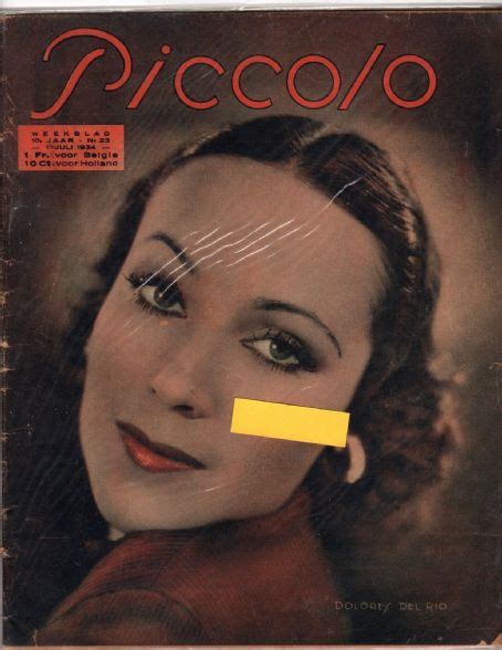 Dolores Del Rio Piccolo Magazine 01 July 1934 Cover Photo Belgium