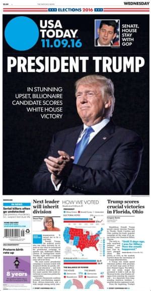 Newspaper Front Pages Cover Trumps Victory In Pictures Us News