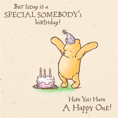 Disney Winnie The Pooh Special Somebody Birthday Card Greeting Cards