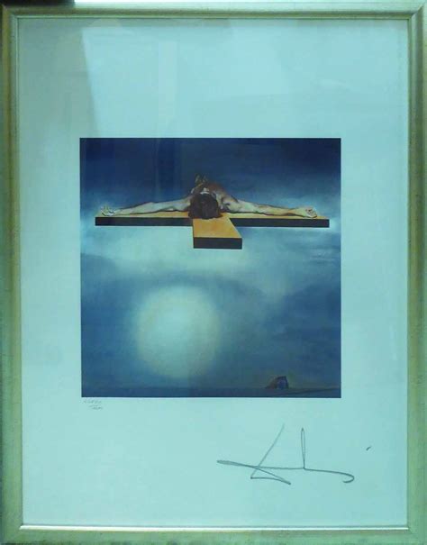 Salvador Dali Crucifixion Lithograph On Bfk Rives Paper Signed In
