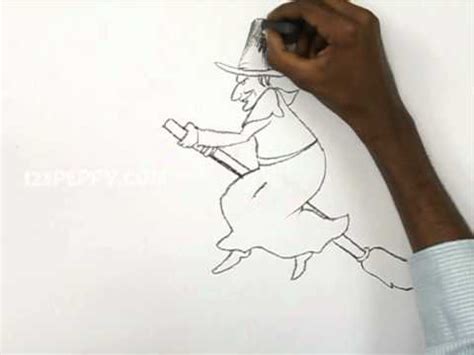 Your witch drawing is complete! How to Draw a Witch with Broomstick - YouTube
