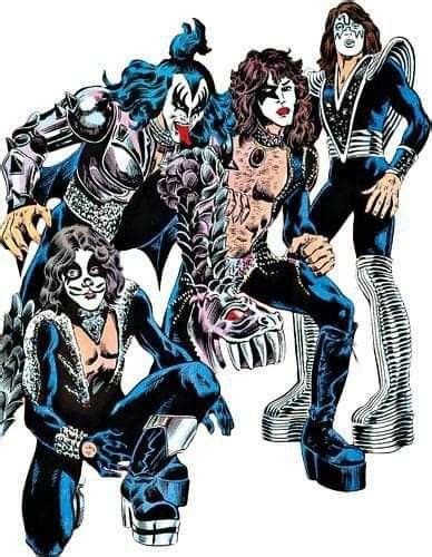 KISS In Comic Book Style El Rock And Roll Rock And Roll Bands Peter