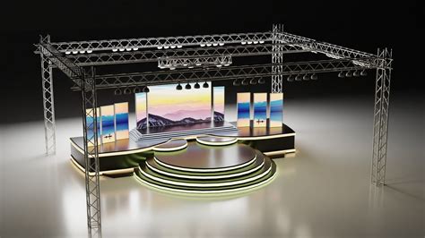Corporate And Concert Event Stage 3d Model With Display 3d Model Cgtrader
