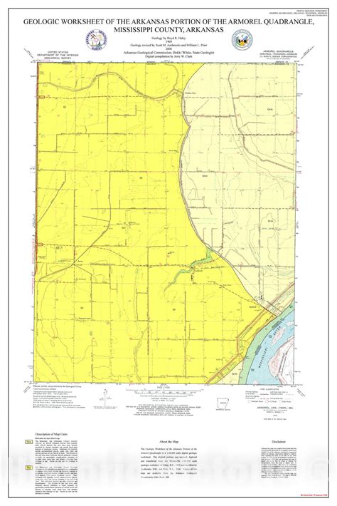 Map Geologic Worksheet Of The Arkansas Portion Of The Armorel Quadra