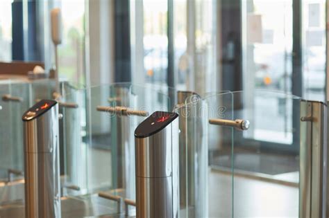 Lobby Entrance With Turnstile Stock Image Image Of Business Building