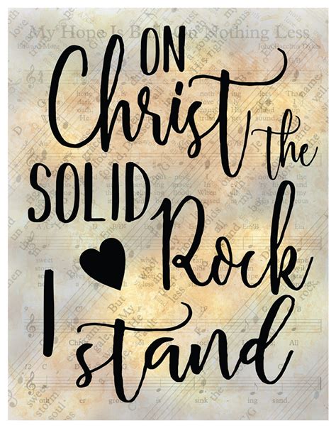 On Christ The Solid Rock I Stand Digital Hymn Print Download Now Etsy