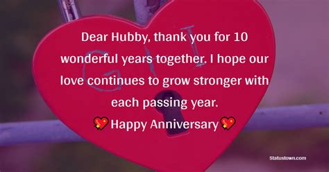 Dear Hubby Thank You For 10 Wonderful Years Together I Hope Our Love