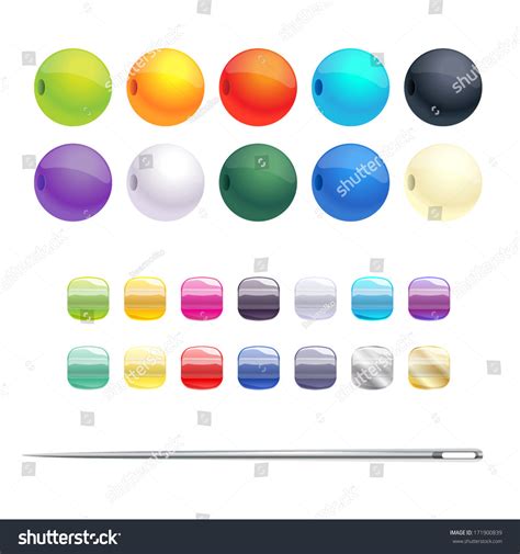 Set Different Round Beads Seed Beads Stock Vector 171900839 Shutterstock