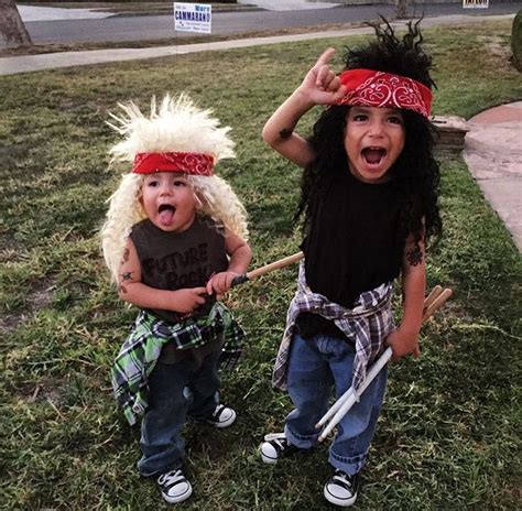 My Sons Easy Diy 80s Rocker Halloween Costumes Just Cut Sleeves Off