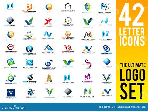 Letters Logo Set Collection Stock Vector Image 64669645