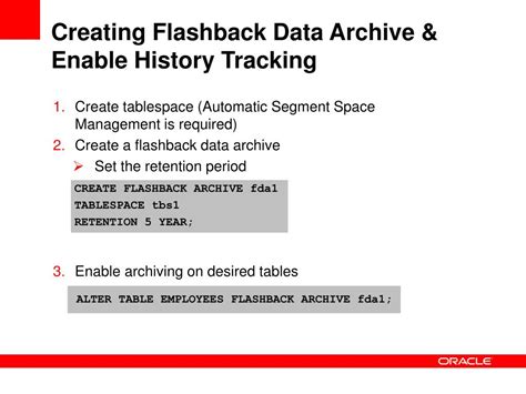 Ppt Flashback Archive Data Guard Streams Online Maintenance Data Recovery Advisor Powerpoint