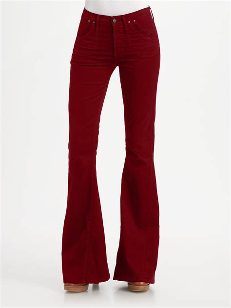 Citizens Of Humanity Angie Super Flare Jeans In Red Lyst