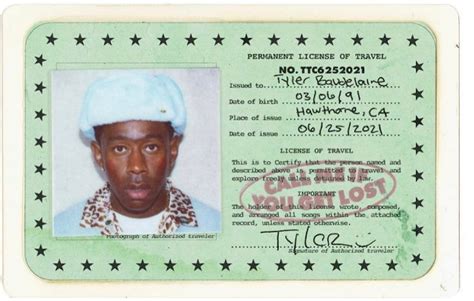 Call Me If You Get Lost Id Cardlicense Tyler The Creator Etsy