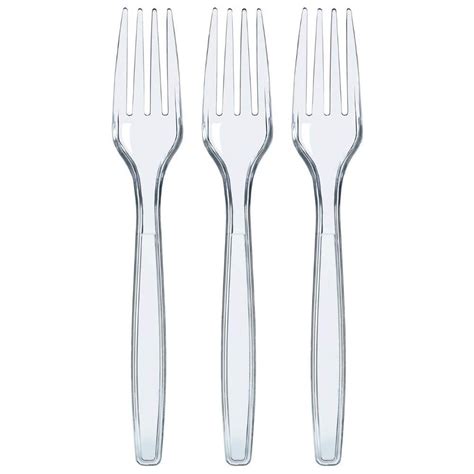 Disposable Clear Plastic Cutlery Disposable Utensils Heavyweight 100