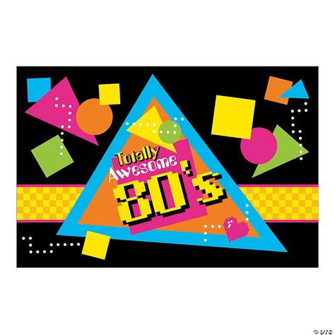 80s Party Backdrop Banner Oriental Trading