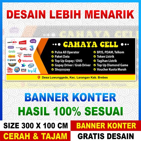 Banner Spanduk Konter Pulsa Jumbo 300x100 Cm Lazada Indonesia